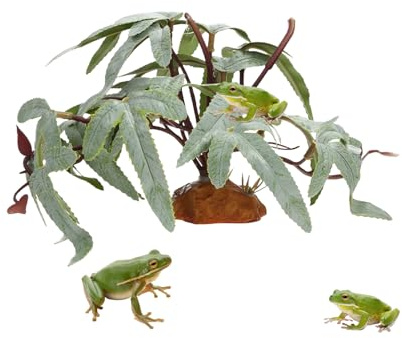 Liakyunf Piante per Rettili da Terrario - Vegetazione Artificiale Decorazioni Acquatiche,Foglie Finte per Terrario - per Pesci Tartarughe Betta Gechi Camaleonti Rane Anfibi