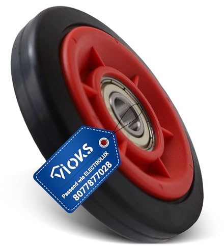 VIOKS Rueda para tambor de repuesto para Electrоlux AEG 8077877028 807787702/8 8077877036 – tensor y rueda guía para secadora – Rueda de goma con rodamiento interior para secadora