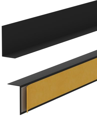Quest Sockelleiste Hart-PVC 50x20 mm selbstklebend - Schwarz, 200 cm | Robuste Fußleiste und Bodenleiste, feuchtigkeits- & UV-beständig, Montage ohne Bohren, für Bad, Küche & Flur
