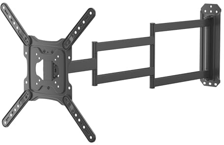 Wiltec Supporto TV 23“-65”, staffa porta TV a muro orientabile con portata fino a 35 kg, braccio porta schermo salvaspazio