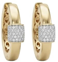 Suzan Gold® 375 Echtgold Creolen Damen mit Zirkonia modern elegant massiv wasserfest Geschenkidee – Lunara Bold – hochwertiger Goldschmuck