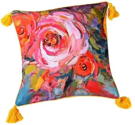colourliving Outdoor Kissen 45x45 cm – wetterfestes Gartenkissen mit Designbezug – Zierkissen für Balkon, Terrasse & Garten – abnehmbar & waschbar – dekoratives Outdoor Sitzkissen (Flowers 2)