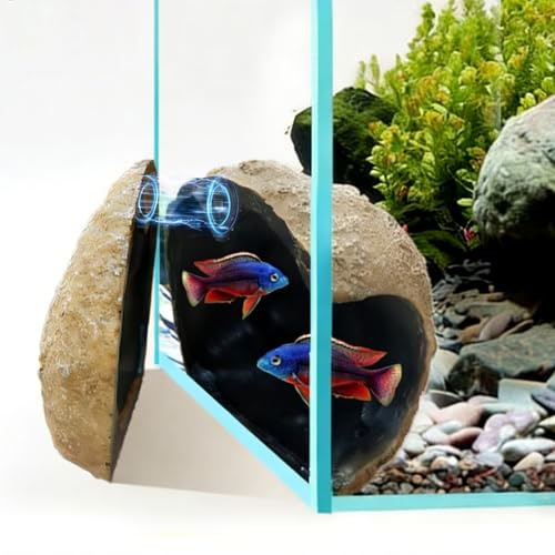 LIULINY Magnetische Aquarium Höhle, Fisch Versteck Höhle Aquaristik Magnet | Aquarium Dekoration & Brut Höhle Magnetisch, Welshöhle Aquarium, für Zwergbuntbarsche, Welse, Papageienbuntbarsche Garnelen