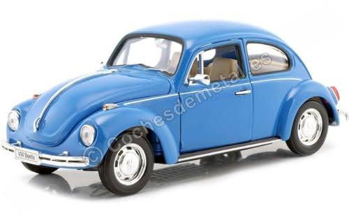 VW Käfer, hellblau, 1972, Modellauto, Fertigmodell, Welly 1:24