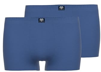 Ceceba Herren Short-Pants, Elastan, Baumwolle, Single Jersey, blau, Uni, 2er Pack 6