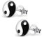 Bungsa Damen-Ohrstecker YIN & YANG aus STERLING SILBER 925 - hübsches Ohrringe Set mit YIN & YANG SYMBOL für Damen & Herren - 1 Paar silberne Ohrringe zum Stecken - edler Ohrschmuck YIN & YANG