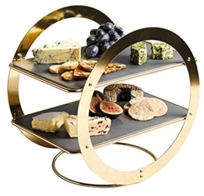 Artesà ringförmige Etagere, Messing Finish, 31.5x22.5x30cm, Geschenkbox