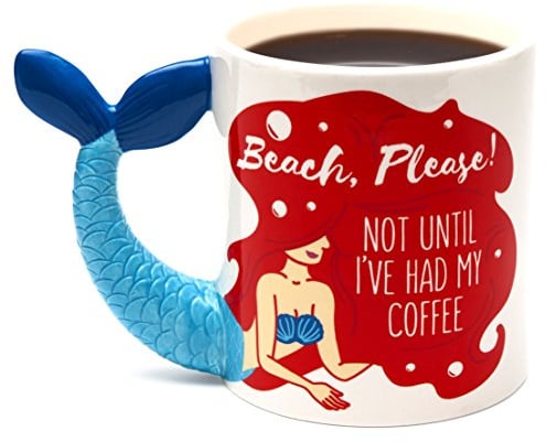 BigMouth Keramik-Meerjungfrau-Strand-Tasse, 16 Unzen, Zylindrisch, Wiederverwendbar, Mehrfarbig
