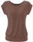 Fleasee Damen T-Shirt Kurz Ärmel Bluse Stretch Lässig Tunika Allover Druck Oberteile Top M Taupe