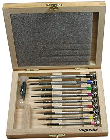 Augusta Schraubendreher Set Schlitz 9-tlg. Uhrmacher + Ersatzklinge
