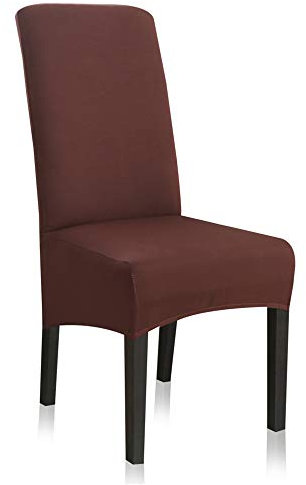 Stretch-Stuhlhussen, Stuhl Überzieher, XL/übergroß, abnehmbar, waschbar, weiches Spandex, extra groß, für Esszimmerstuhl, Küche, Hotel, Tisch, Bankett, einfarbig (2 pro Set, Kaffee)