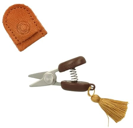 Cohana Seki Mini Schere, Stahl & Leder, Handarbeitsschere für Stickerei