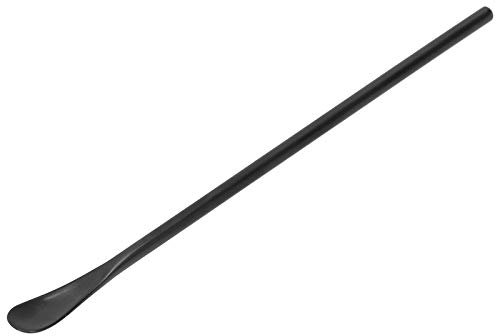 FOTABPYTI Coffee Stirring Spoon, Reusable Elegant Lengthen Long Handle Stir Spoon, Stainless Steel for Home Matte Black Coffee Shop Mixing Drinks, Coffee, Chocolate