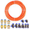 HUAZIZ 6mm OD 4mm ID Aria Pneumatica PU Tubo, 10M Tubo per Aria Poliuretano arancia + 8 Pcs 6mm 1/4 Pneumatico Connettore Raccordo per Tubo dell'aria Raccordi a Innesto Rapido a Innesto Connettori