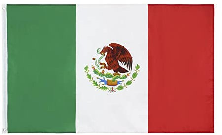 Stormflag Drapeau Mexique 90x150cm Drapeau Mexicain 3x5ft polyester 90g avec œillets et Double couture