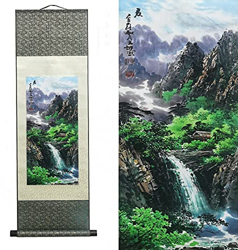 Rollbild Seide Asiatisch Wand Dekoration Seidenmalerei Vier Jahreszeiten Frühling Sommer Herbst Winter Landschaft Gemälde - Chinesische Kunstwandrolle Hängende Bildrolle Orientalisches Dekor(Sommer)