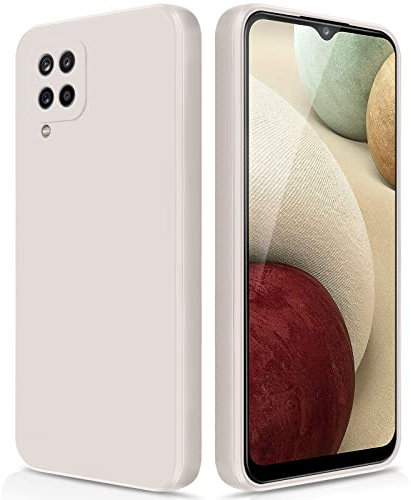 GiiYoon Case Compatible with Samsung Galaxy A12 4G/5G/M12, Slim Liquid Silicone Shockproof Phone Case with Soft Microfiber Lining- White