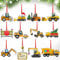 Amyhill 12 Stück Weihnachten Bauwagen Vintage Bagger Weihnachten Ornament Bagger Dekorationen Holz Xmas Ornamente Dekorative Hängende Ornamente für Baum