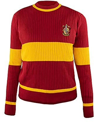 Cinereplicas Harry Potter Ravenclaw/Gryffindor/Ravenclaw/Hufflepuff Quidditch Jumper – S/M/L/XL – Officially Licensed, Gryffondor, XL