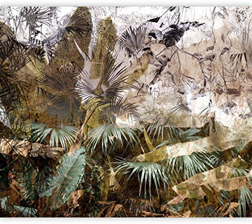 murando Fototapete Premium-Vlies tropische Blätter 100x70cm Foto Tapete Schlafzimmer Wohnzimmer Vliestapete XXL Motivtapeten Bildtapete 3d Effekt Wand Dekoration Flur Jungle Natur Palmblätter
