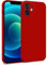 MyGadget Hülle kompatibel mit iPhone 12 - Zweilagige Handyhülle mit Kameraschutz - Cover mit Innenfutter & Silikon außen - Rot