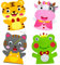 EQLEF Filz Nähset Kinder Tiere, 4pcs Puppen Selber Machen Set Tiere Nähen Kinder Kinder Nähset Anfänger Kuscheltier Nähen Set für Anfänger Jungen und Mädchen