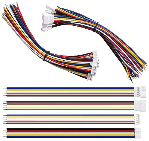 Lyeteung 10 Paires JST 2.0 PH 5 Pin Connecteur, JST PH 2.0 mm 5 Broches Connecteur Mâle et Femelle avec Câble Fil Électrique 150mm 22AWG