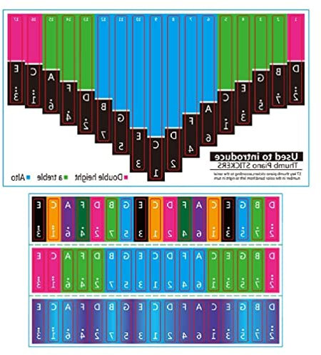 UNFAIRZQ Kalimba Note Aufkleber 17 Tasten 21 Tasten Fingerinstrument Training Note Für Anfänger