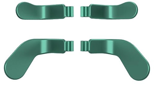 eXtremeRate 4 Pcs Metal Trigger Paddles Set für Xbox One Elite Series 2 Controller, Edelstahl Rückpaddles Tasten Zubehör für Xbox Elite Series 2-Core Controller-Aqua Grün