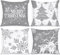 Lanpn 4 Stück Weiß und Grau Kissenbezug Weihnachten Kissenhülle 50x50 cm, Winterliche Schneeflocken Dekorative Weihnachtskissen für Weihnachtsdeko Christmas Bettwäsche Sofa Decorations (Grau)