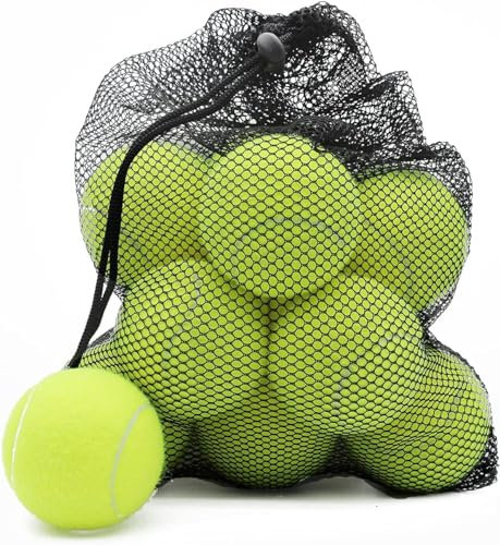 Magicorange Tennisbälle, 20 Stück, fortgeschrittene Trainings-Tennisbälle, Übungsbälle, Haustier-Hund-Spielbälle, kommen mit Netztasche für einfachen Transport (Gelb)
