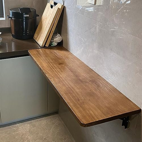 Massivholz-Wandbehangtisch, Klapptisch zur Wandmontage, Wandklapptisch, Klapp-Esstisch, Drop-Leaf-Esstisch, Kleiner Holzschreibtisch für Büro, Zuhause, Küche (Größe: 100 x 45 cm/L 39,37 x B)