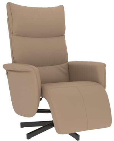 vidaXL Relaxsessel, Drehbar Sessel mit Rückenlehne Fußteil, Fernsehsessel mit Liegefunktion, Liegesessel Ruhesessel Polstersessel, Cappuccino-Braun Kunstleder