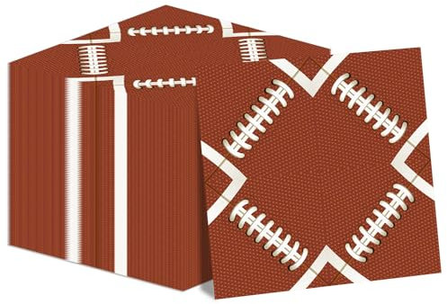 Fußball-Servietten für Fußball-Party-Zubehör, 33 x 33 cm, Papierservietten, Fußball-Party-Servietten-Set für Kinder, Jungen, Fans, Spieltag, Heckklappen-Party-Dekorationen, 100 Stück