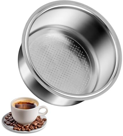 Prasacco Panier porte-filtre à café de 51 mm, panier filtre à café sous pression en acier inoxydable - Panier de rechange sans fond pour machines à expresso (2 tasses)