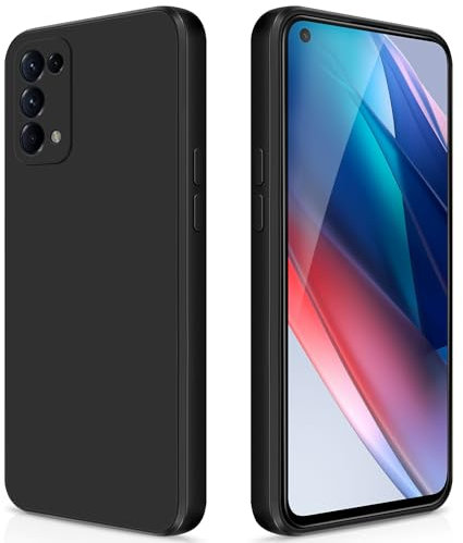 GiiYoon Funda para OPPO Find X3 Lite/Reno 5, Case de Silicona Suave de TPU Carcasa Protector de Goma Fexible Prueba Liviano y a Delgado de Golpes Antirrayas para Teléfono (Negro)
