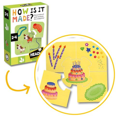 Headu - Wie es gemacht wird, Lernspielzeug, Kinderpuzzle, dekonstruieren und entdecken, Lernspiele, Lernspiele, Kinderpuzzle, ideal für 2-4 Jahre
