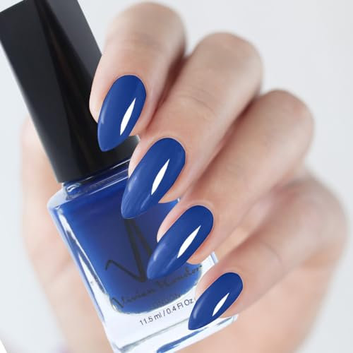 Classic Nail Polish Quick Drying Nail Varnish Long lasting No UV Need Natural Classic Nail Polish (106 - Cobalt Blue)