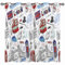 ANHOPE Vintage London Symbole Blickdichte Gardinen mit Ösen Thermo Vorhänge Weich Vorhang Blackout Curtain Wohnzimmer Schlafzimmer Verdunklungsvorhänge 2er Set H 137 x B 132 cm