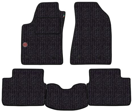 UNION Tappetini su misura realizzati per FIAT TIPO S.W. - BERLINA 5 PORTE dal 2016 in moquette a righe di qualita Antracite con logo
