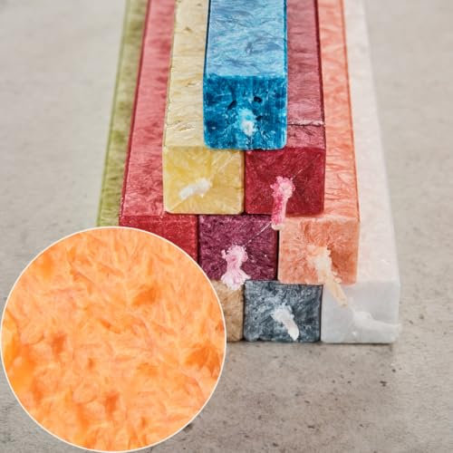 AMABIENTE classic - Eckige Stabkerze | einzigartige Form | 40 cm Höhe - 12 Stunden Brenndauer | 2 Stück | präzise Handarbeit | rußfreies Abbrennen & ruhiges Flammenspiel (Apricot)