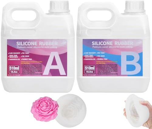 1020ml 15A Kit de Fabrication de moules en Silicone, Caoutchouc de Silicone Liquide pour Le Moulage, Non Toxique, Facile à Utiliser, Caoutchouc de Silicone de Moulage catalysé au Platine,1:1 par Poids