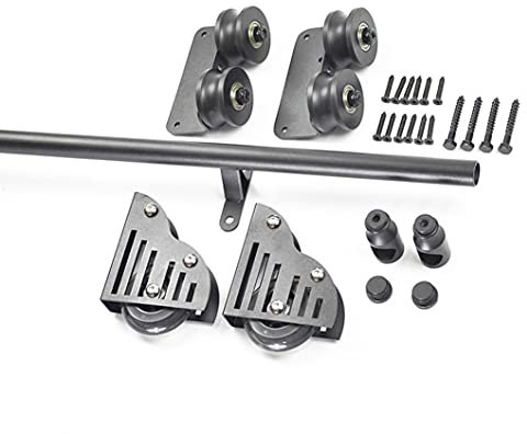 Binario per Scale mobili con Tubo Tondo da 3,3-20 Piedi, con Ruote a rulli per Pavimento, libreria di ferramenta per Scale scorrevoli Kit di ferramenta per Scale scorrevoli Binario/rotaia to