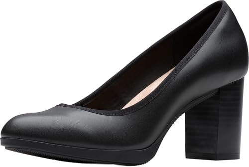 Clarks Women’s Bayla Carly Dress Pumps, Black Leather, 8