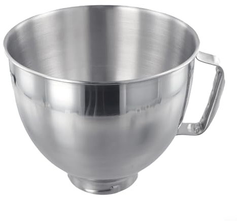 FACULX Stainless Steel Mixing Bowl Replacement For KitchenAid 4.5QT 5QT Stand Mixers, Rustproof Dishwasher Safe Mixer Bowl
