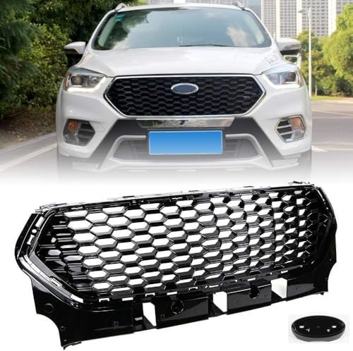 YYlong Auto Vordere Stoßstange Kühlergrill für Ford Escape Kuga 2017 2018 2019 KüHlergrill Front Ersatz Hauben Grill Doppelsteg Sport Kühlergrill