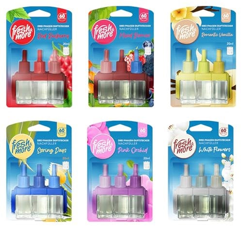 Fresh & More Nachfüller 3er Mix Pack je 20ml, Nachfüllflakons kompatibel mit 3Volution Duftstecker