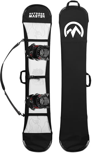 OutdoorMaster Update Snowboard Sleeve Soft Cover Case with Rubber Bumpers, Detachable Padded Shoulder Strap - S