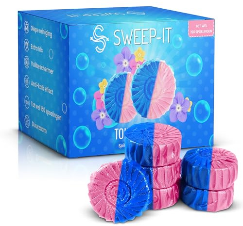 Sweep-it 30 x Spülkasten Geberit Tabs, Wasserkastenwürfel für den Spülkasten im Vorratspack - WC Tabs – Färben das Wasser blau – Sorgen für Frische und Sauberkeit im WC
