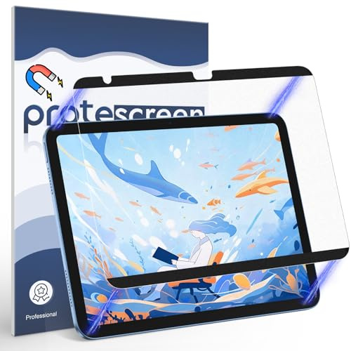 3 Stück Papier Magnet Folie für iPad 11.Gen A16 2025/10. Gen 10,9 2022 | Magnetisch Matte Schutzfolie Papierfolie Like Paper Film Blendfreiem Screen Protector Displayschutz zum Zeichnen, Schreibe